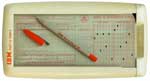 The IBM Port-A-Punch has been specifically designed to answer the need of ‘on-the-spot’ recording of information in punched holes in pre-designed IBM cards. By eliminating the preliminary writing of typing of a source document,
			         one step Port-a-Punch recording speeds the overall Data Processing job (dalla documentazione allegata al P-a-P)